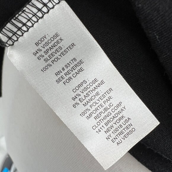 T Tahari Pleated Puff Sleeve Blouse Black Size Small - Picture 10 of 12